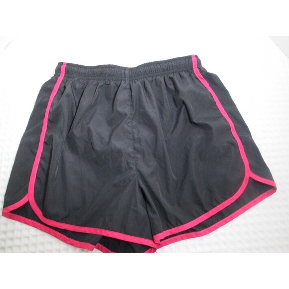 Athletech Lined Running Shorts Womens Medium Black Pink Athletic Drawstring - Picture 1 of 3